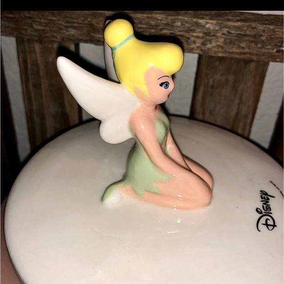 New Rae Dunn Disney Tinkerbell Cookie Jar Pink Iridescent Color- Ceramic Jar - Picture 8 of 9